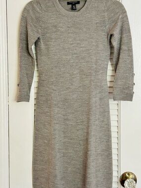 Banana Republic Gray Long Sleeve Knit Sheath Dress